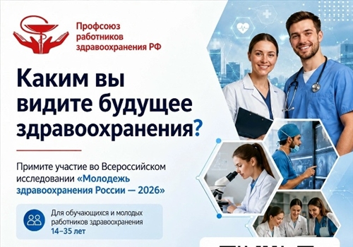 Профсоюз проводит Всероссийское исследование «Молодежь здравоохранения России – 2026».